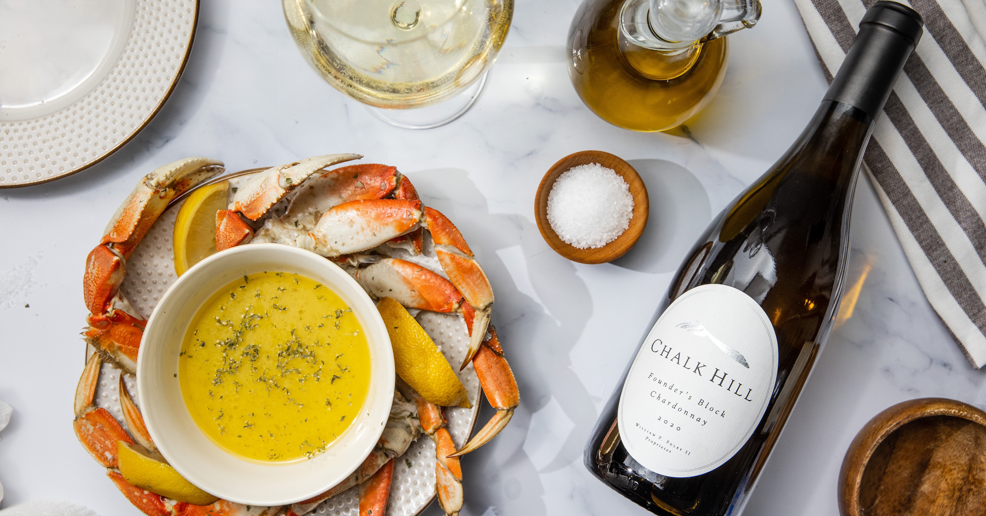 Dungeness Crab with Meyer Lemon Butter & Chardonnay