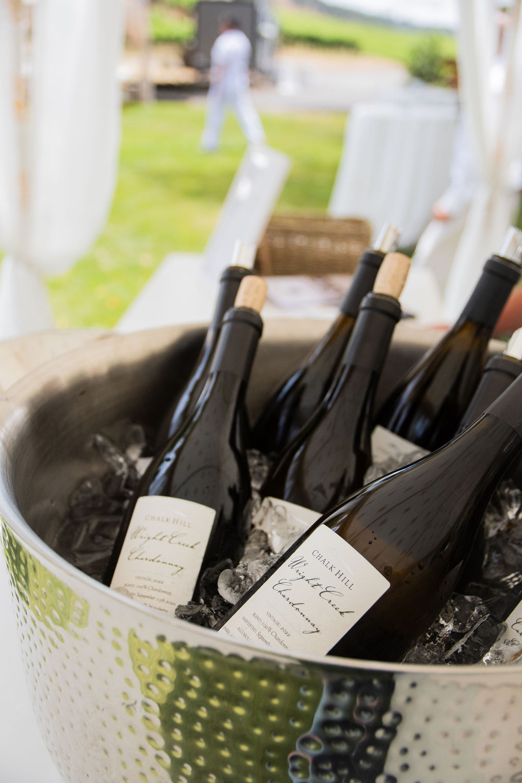 Chalk Hill White Party 2024 wine in ice bucket