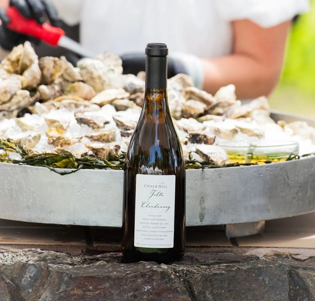 Chalk Hill White Party 2024 wine with oyster bar