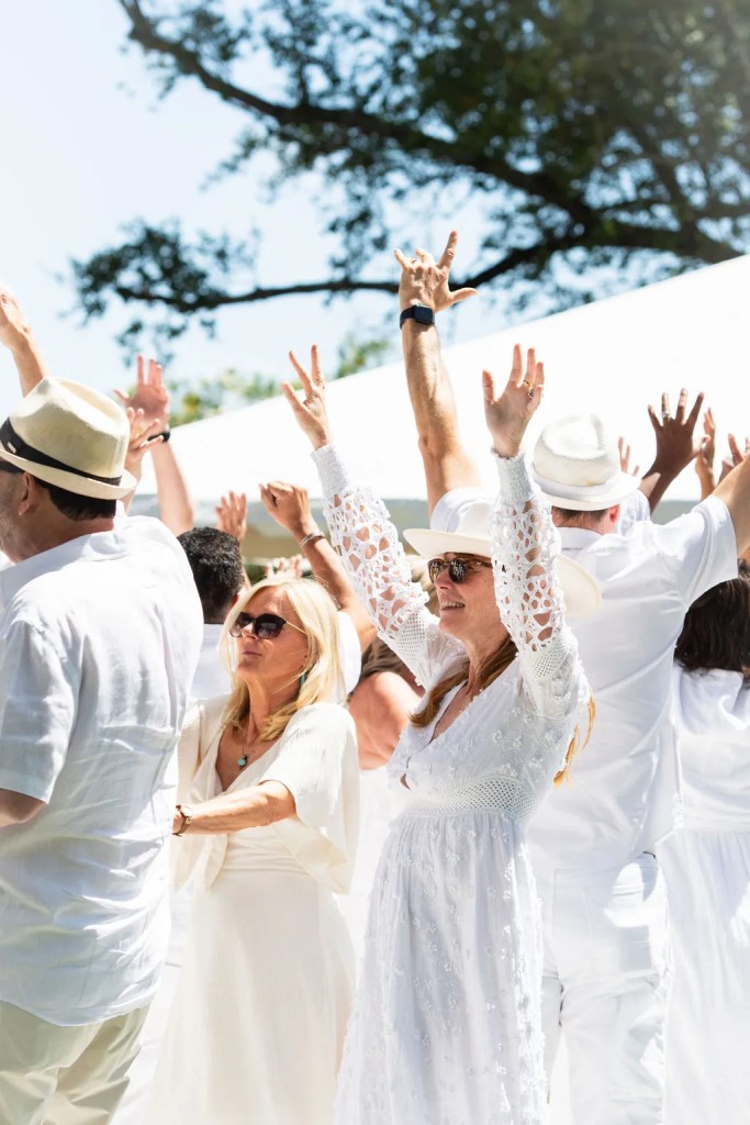 Chalk Hill White Party 2024 guests dancing closeup